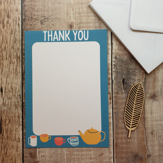 Tea Thank You Letter Set - 5 sheets and envelopes