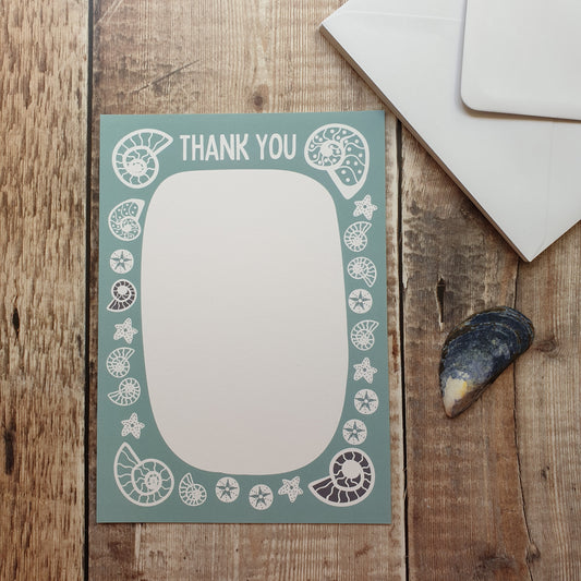 Fossils Thank You Letter Set - 5 sheets and envelopes