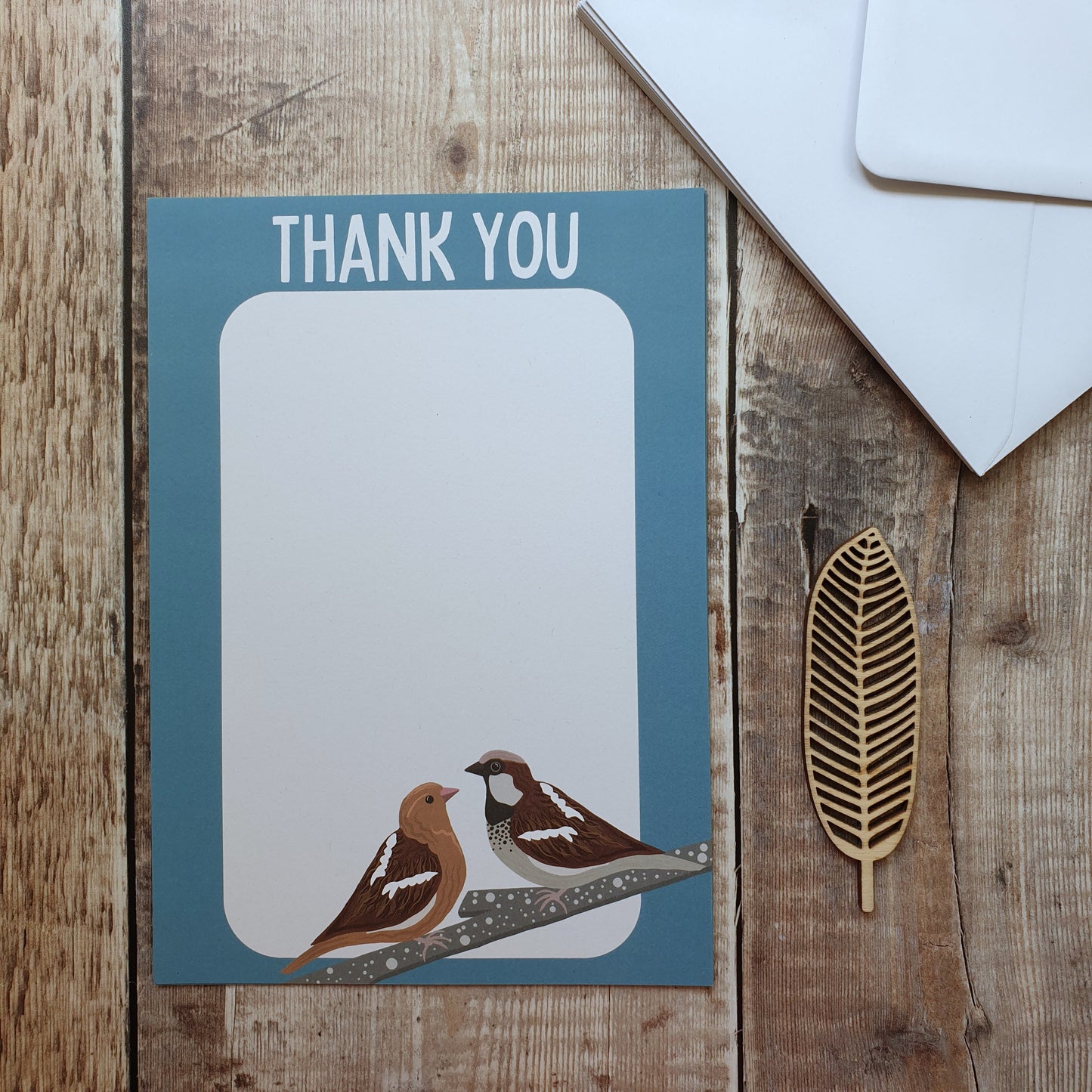 Sparrows Thank You Letter Set - 5 sheets and envelopes