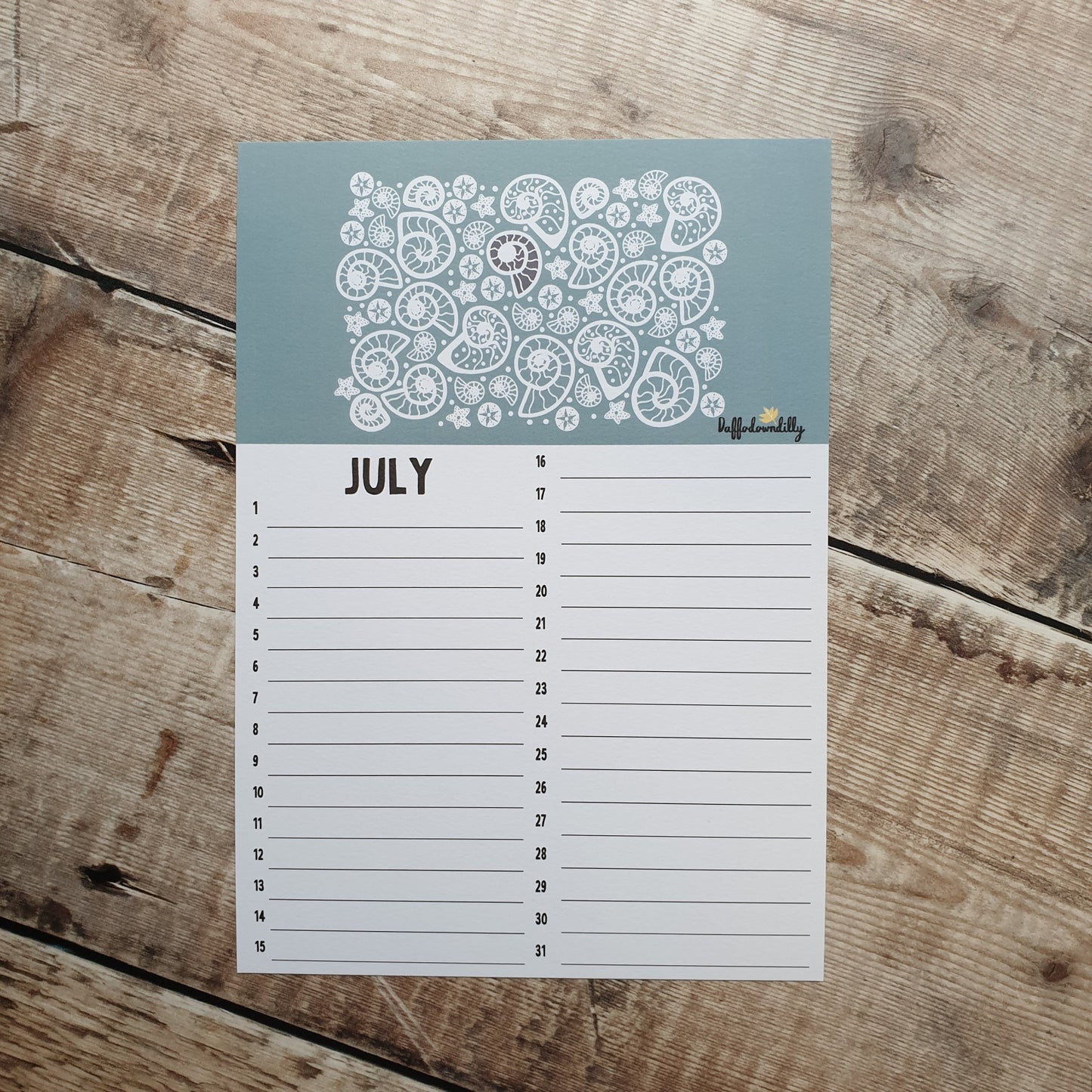 Birthday A5 Calendar Sheets