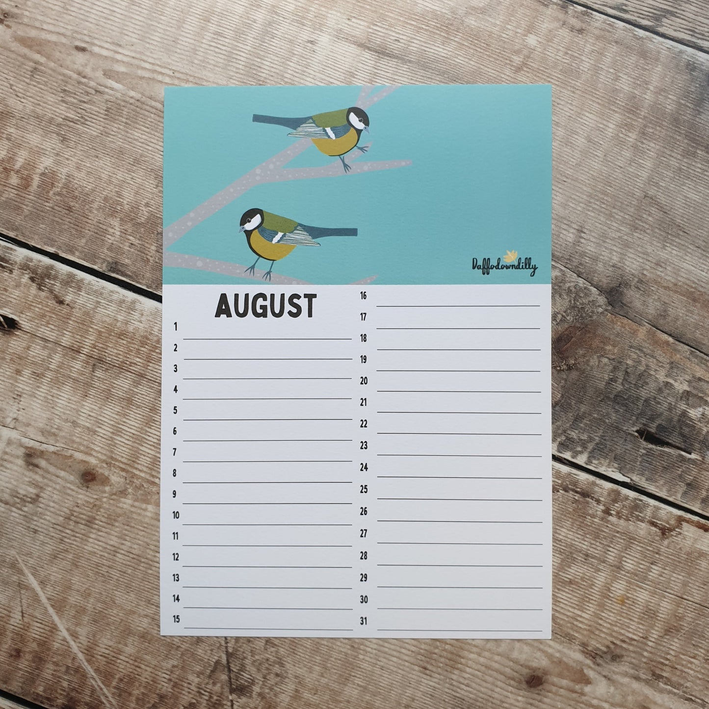 Birthday A5 Calendar Sheets