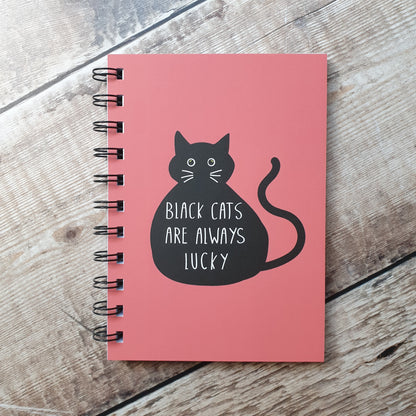 Black Cats are Always Lucky - Pink A6 Notebooks