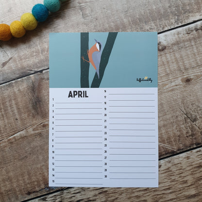 Perpetual A5 Calendar Sheets