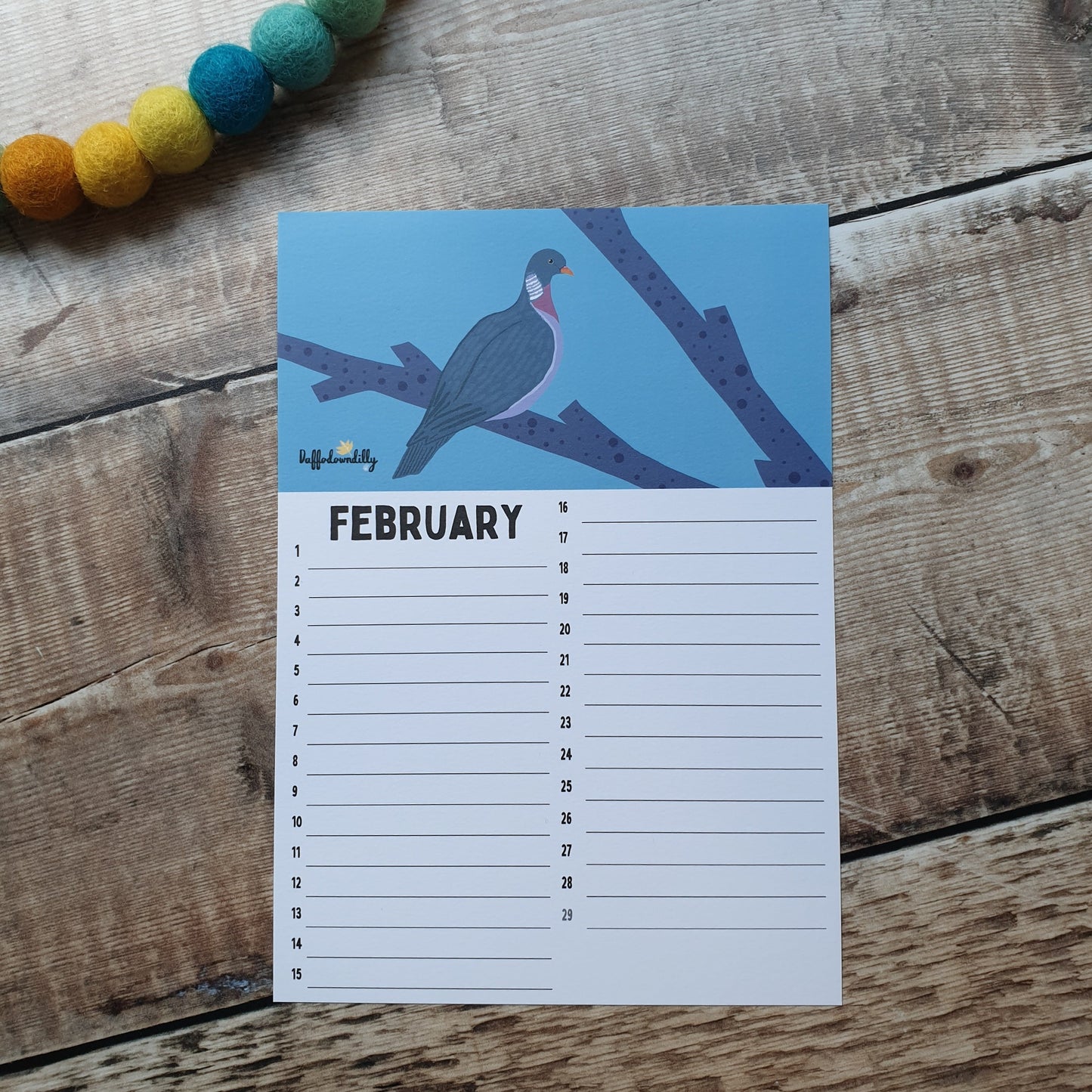 Birthday A5 Calendar Sheets