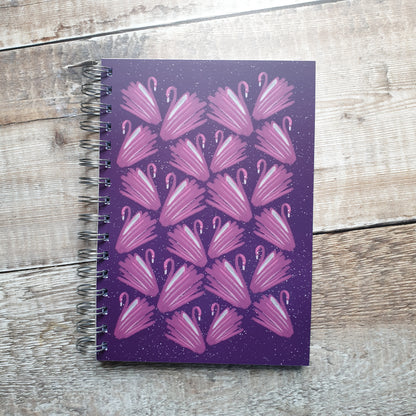 Brush Swans - Purple Notebooks