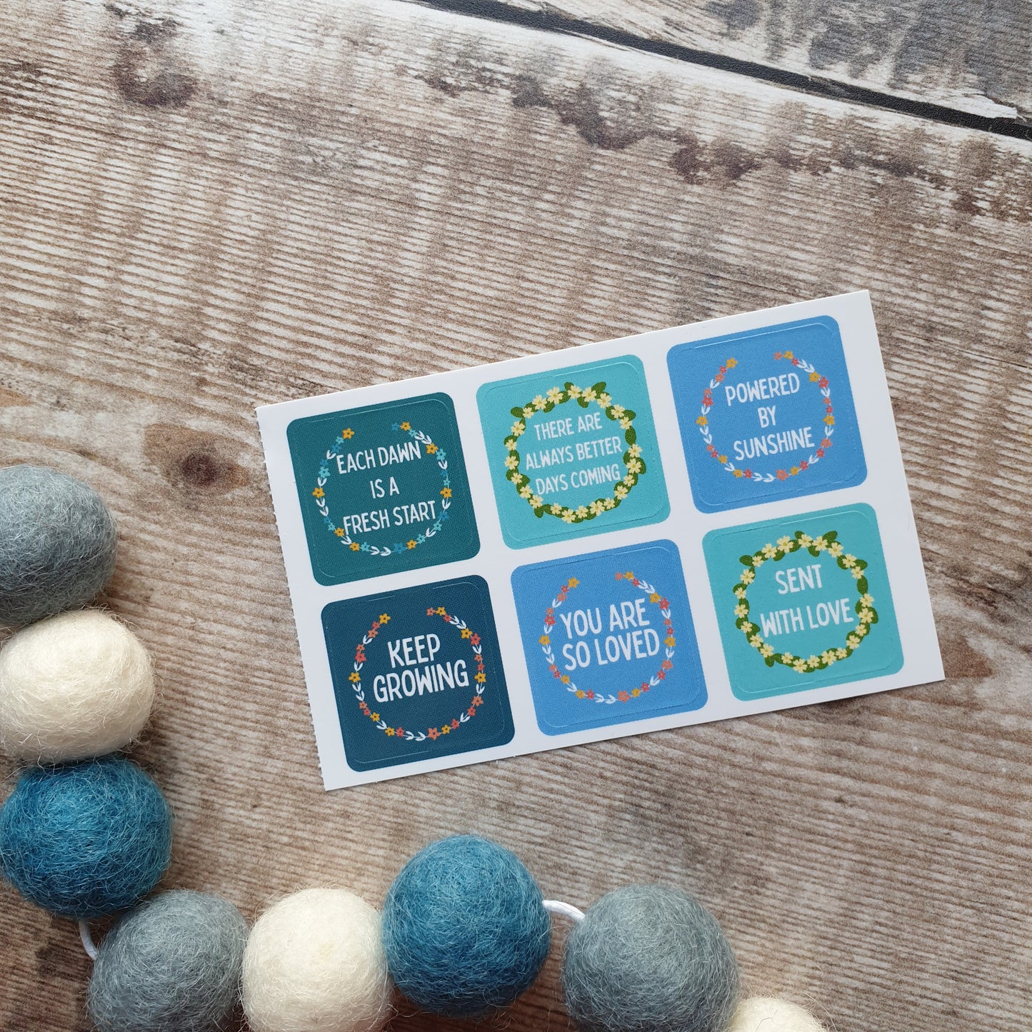 Floral Positive Reminders Envelope Stickers - Set of 6