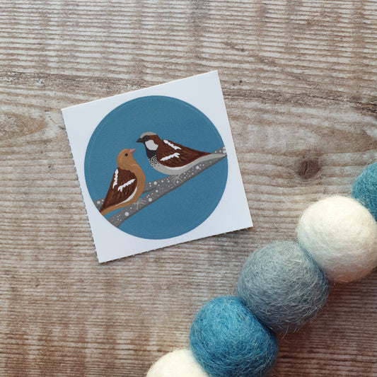 Sparrows - Blue 38mm Vinyl Sticker