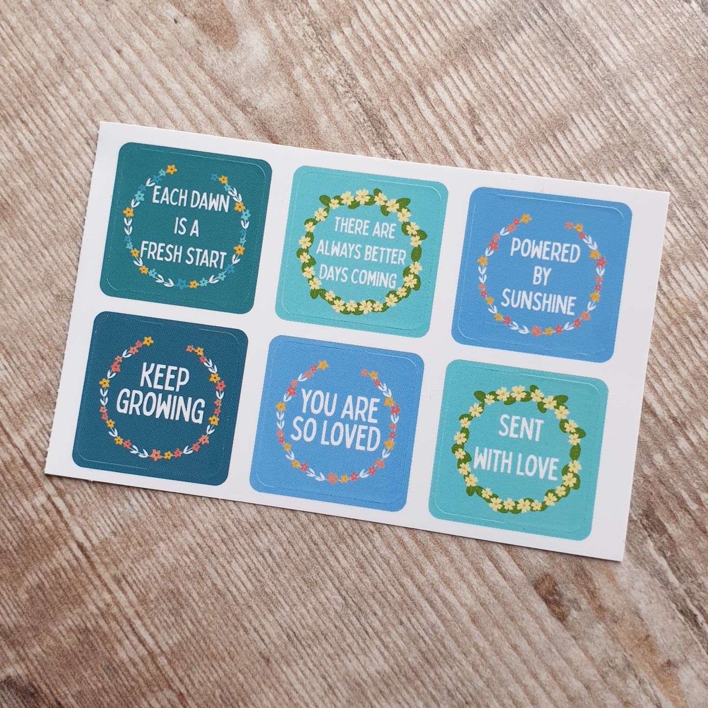 Floral Positive Reminders Envelope Stickers - Set of 6