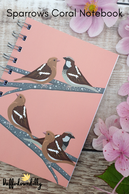 Sparrows - Pale Coral Notebooks