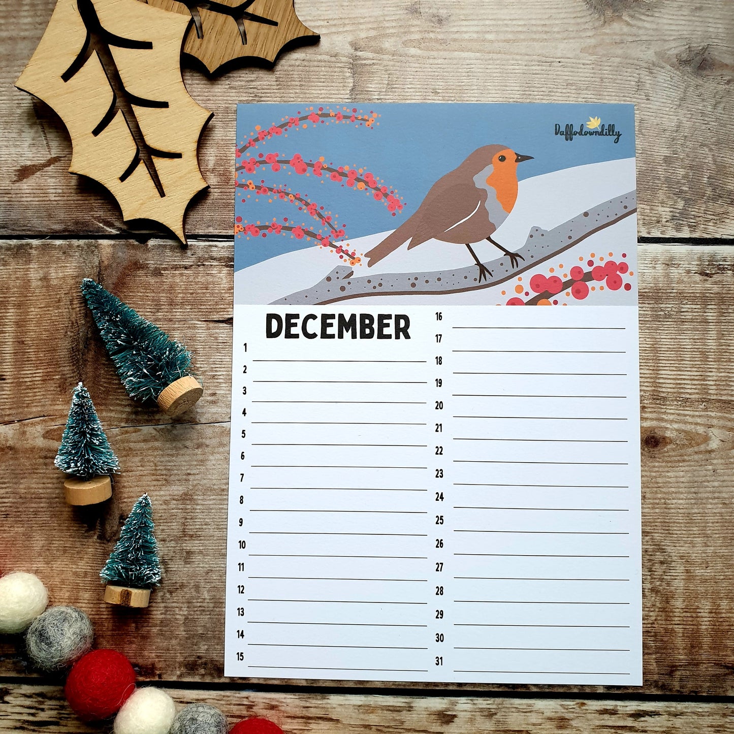 Birthday A5 Calendar Sheets