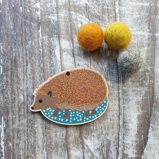 Hedgehog Wooden Charm