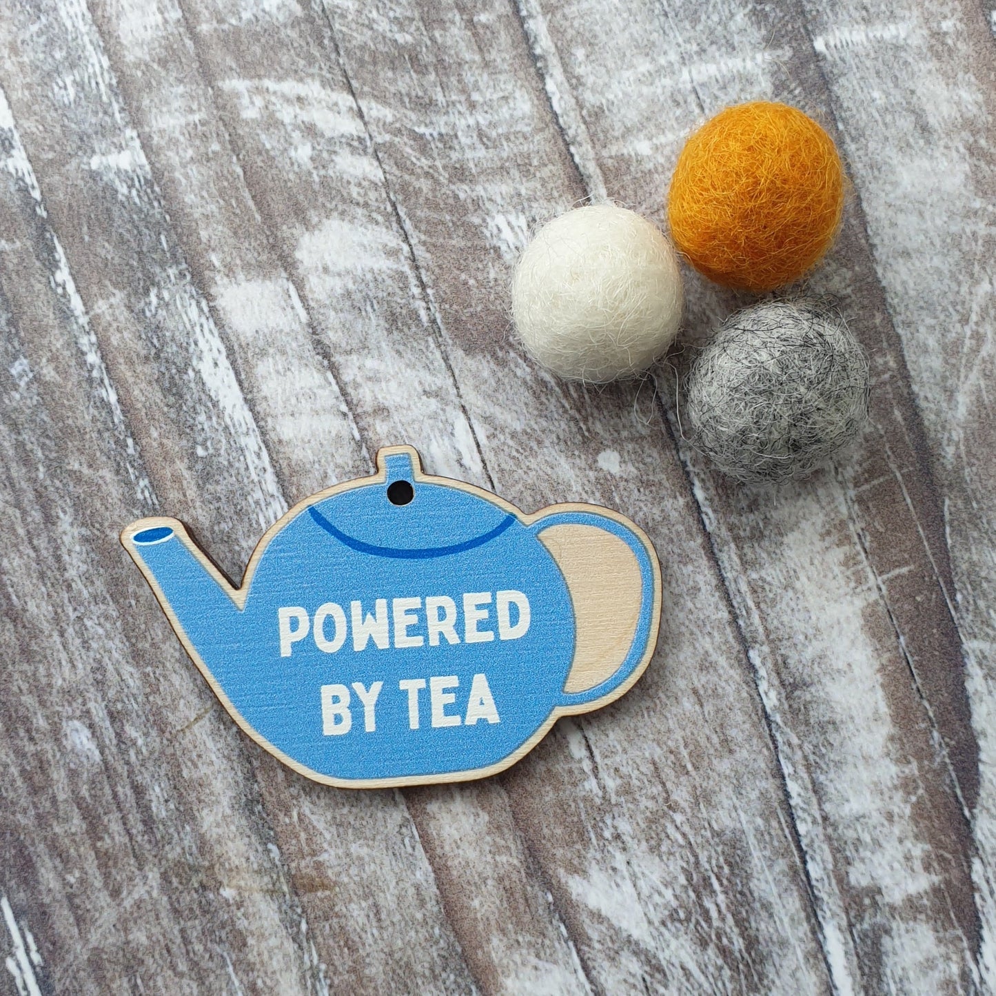 Powered by Tea Wooden Charm
