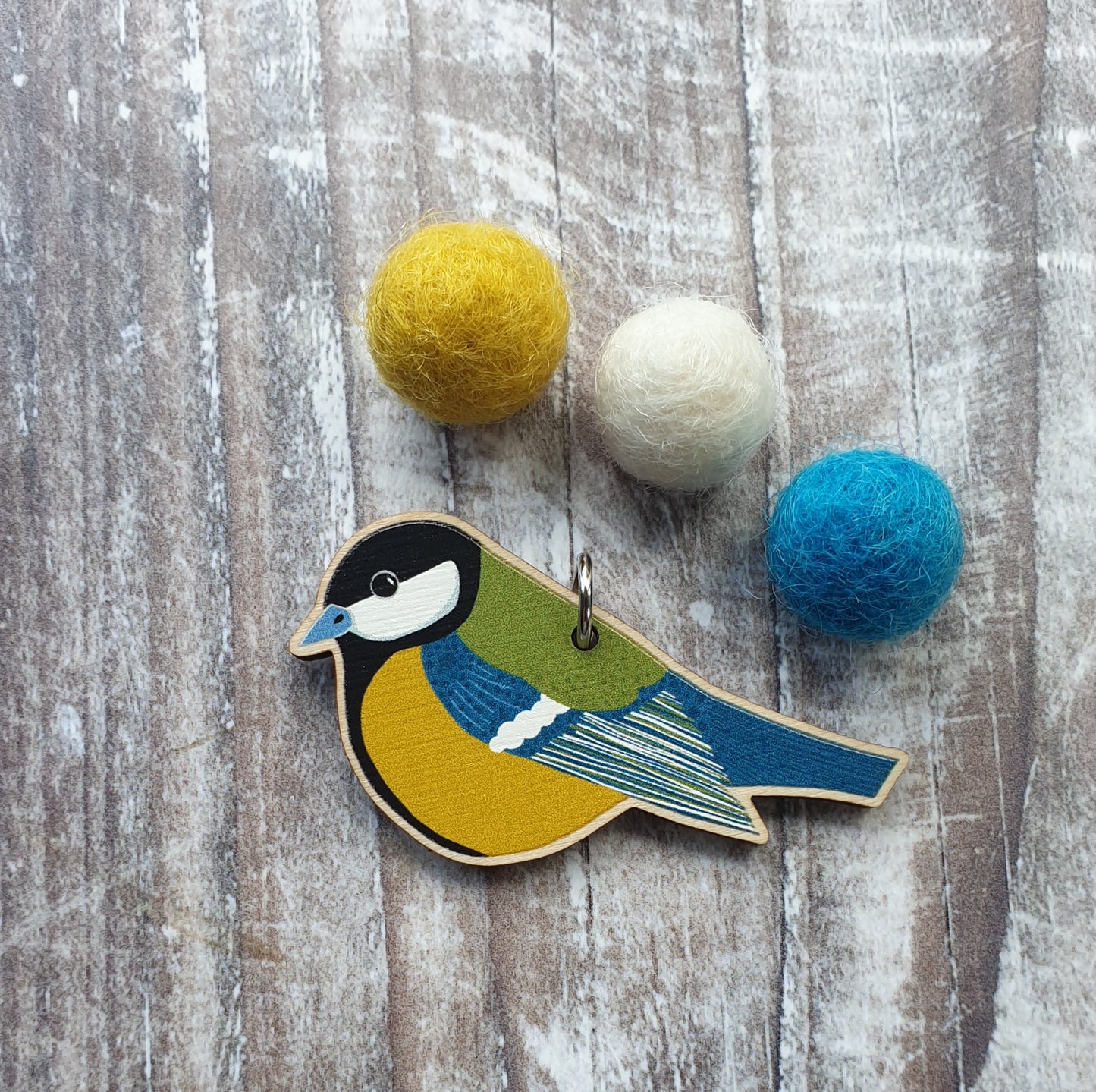 Great Tit Wooden Charm