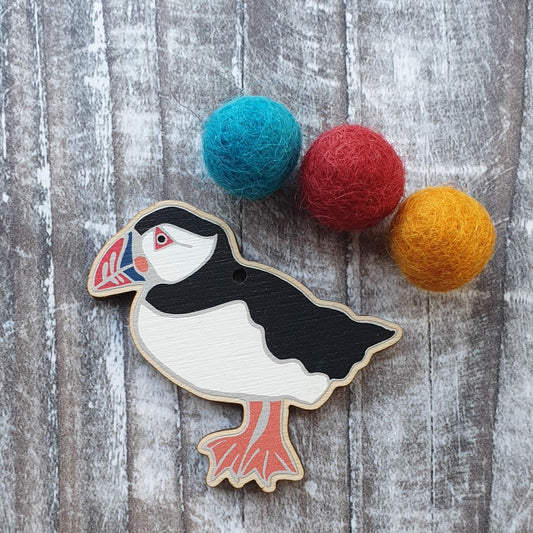 Puffin Wooden Charm