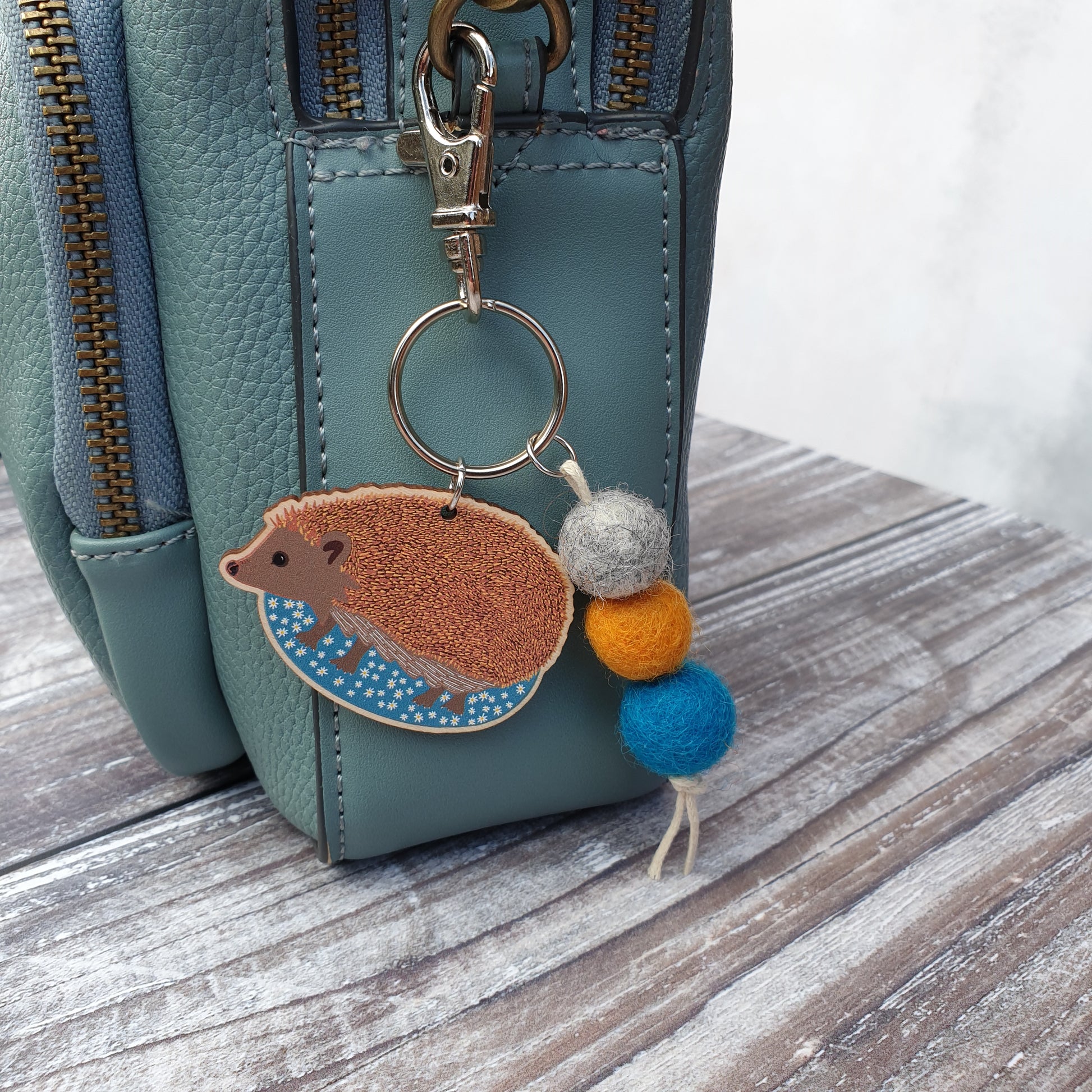 Hedgehog Bag Charm Keyring – Daffodowndilly