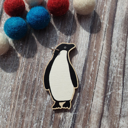 Adelie Penguin Wooden Charm