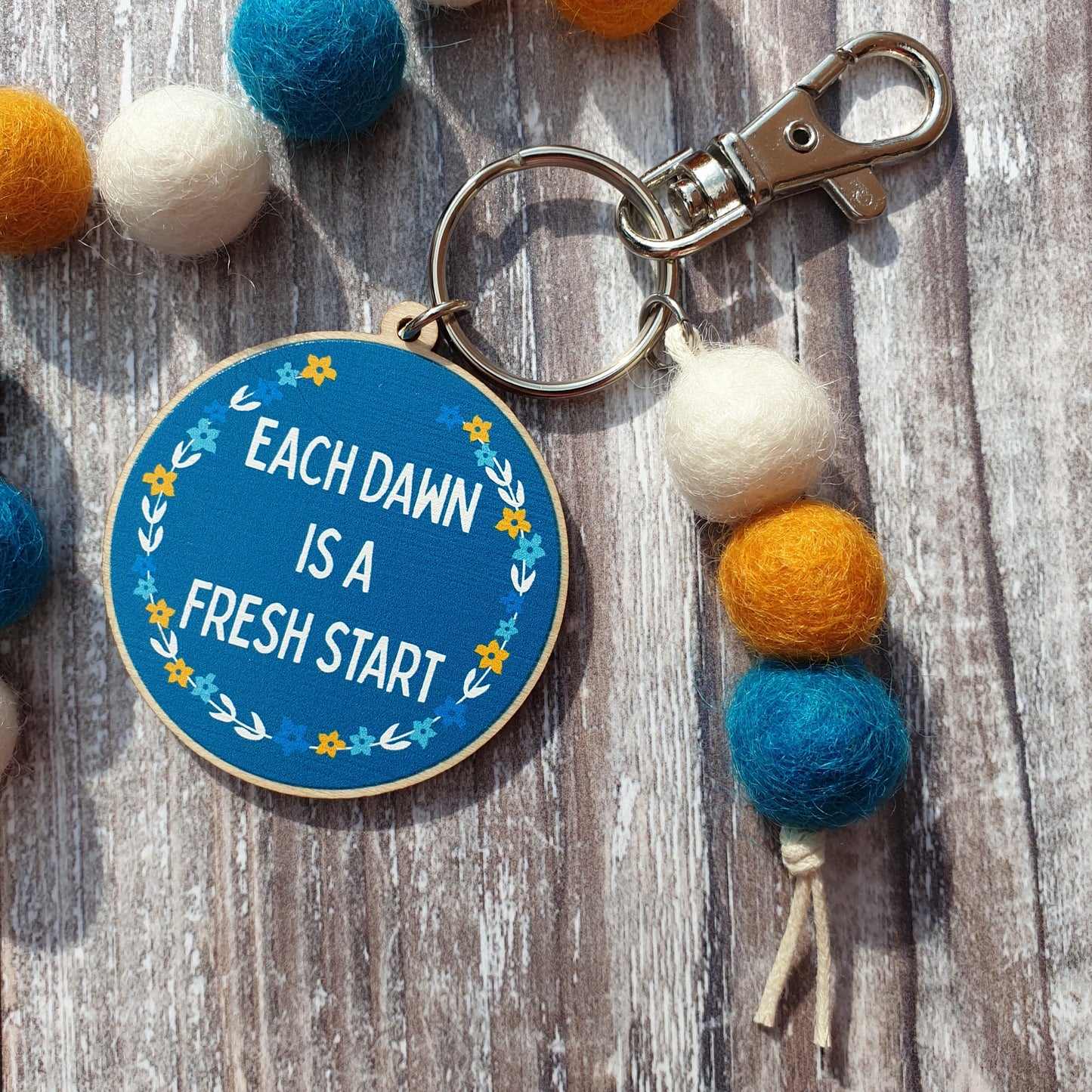 Each Dawn is a Fresh Start Bag Charm Keyring