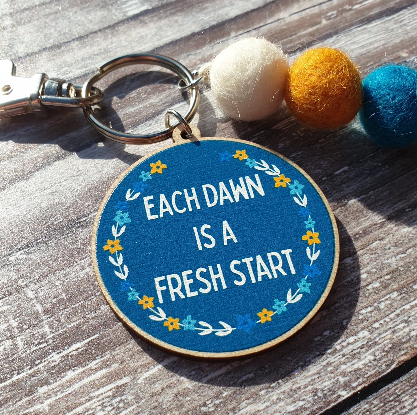 Each Dawn is a Fresh Start Bag Charm Keyring
