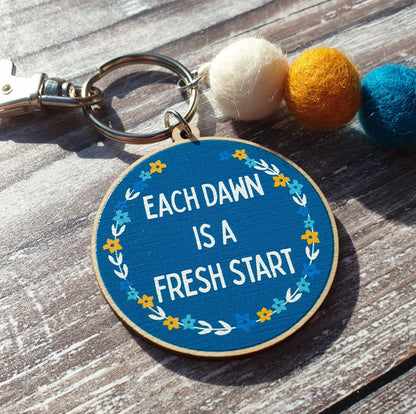 Each Dawn is a Fresh Start Bag Charm Keyring