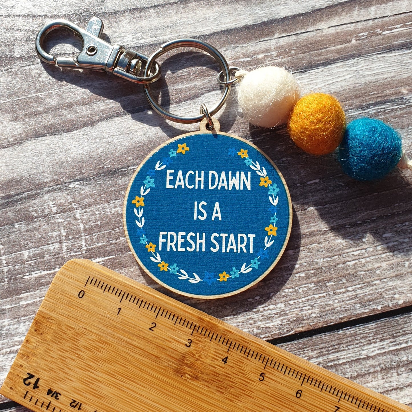 Each Dawn is a Fresh Start Bag Charm Keyring