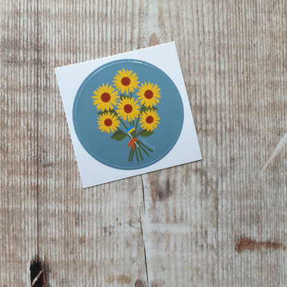 Sunflowers for Ukraine 38mm Vinyl Sticker