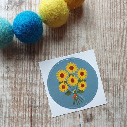 Sunflowers for Ukraine 38mm Vinyl Sticker