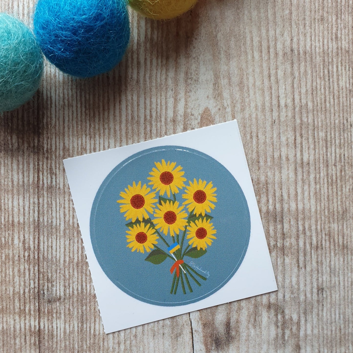 Sunflowers for Ukraine 38mm Vinyl Sticker