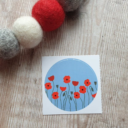 Poppies 38mm Vinyl Sticker