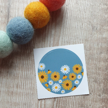 Daisy and Rudbeckia 38mm Vinyl Sticker