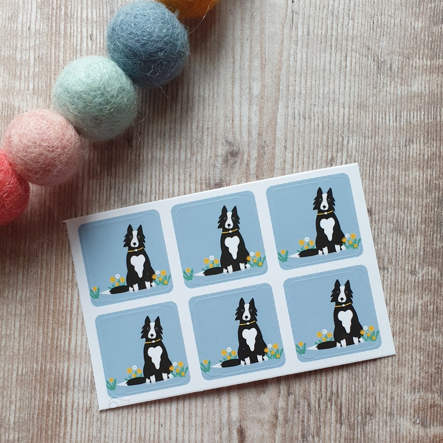 Border Collie Envelope Stickers - Set of 6
