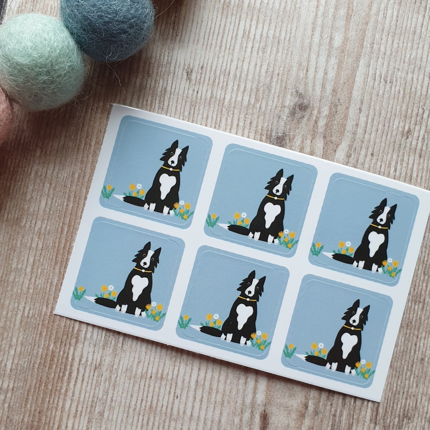 Border Collie Envelope Stickers - Set of 6