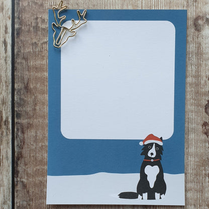 Christmas Collie Mini Note Writing Paper Set