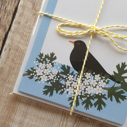 Blackbird and Blossom Mini Note Writing Set
