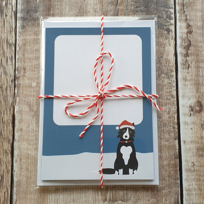 Christmas Collie Mini Note Writing Paper Set