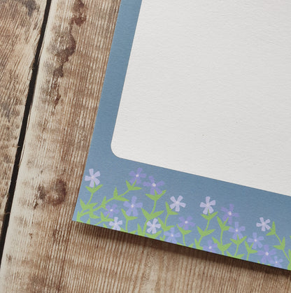 Periwinkle and Snakeshead Fritillary Gift Notes - Set of 4
