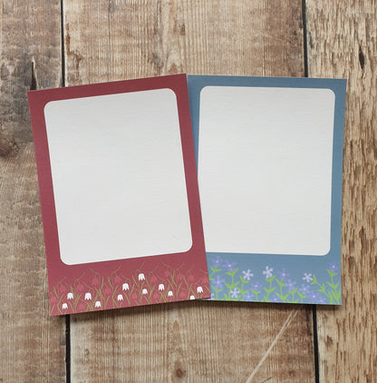 Periwinkle and Snakeshead Fritillary Gift Notes - Set of 4