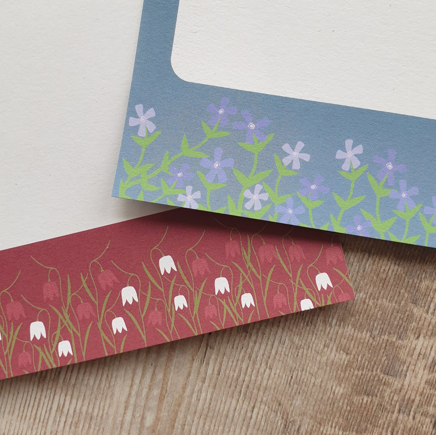 Periwinkle and Snakeshead Fritillary Gift Notes - Set of 4