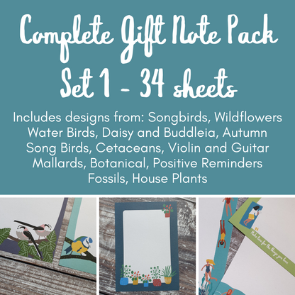 Complete Gift Note Set - Set of 34 sheets