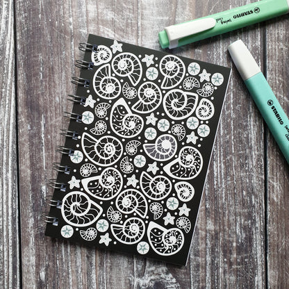 Fossil Beach - Black Notebook