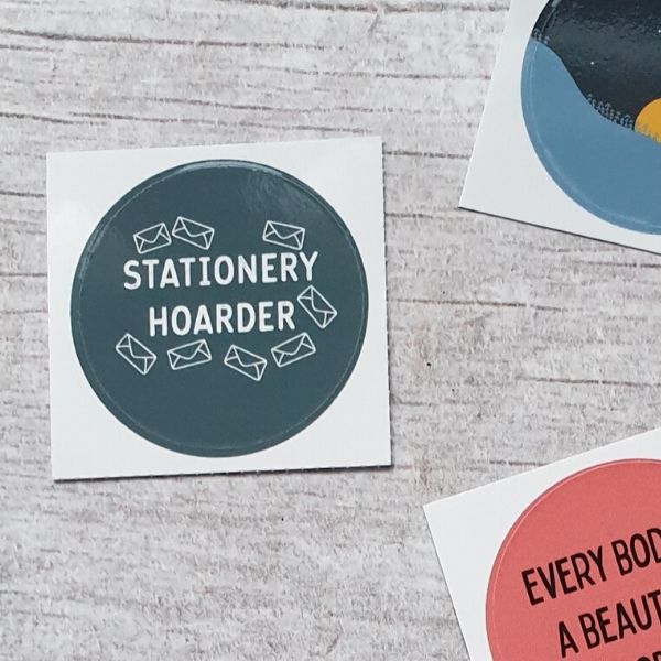 Stationery Hoarder 38mm Vinyl Sticker