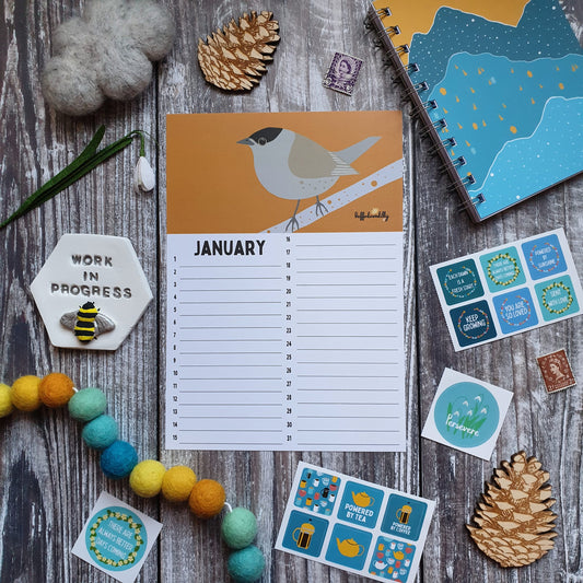 Perpetual A5 Calendar Sheets