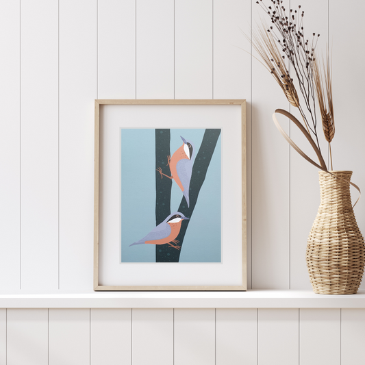Nuthatches Art Print