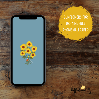 Sunflowers for Ukraine free phone wallpaper - blue background